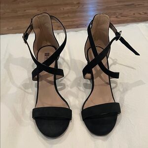 MIA Black Strappy Heels